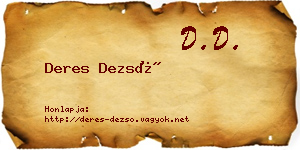Deres Dezső névjegykártya